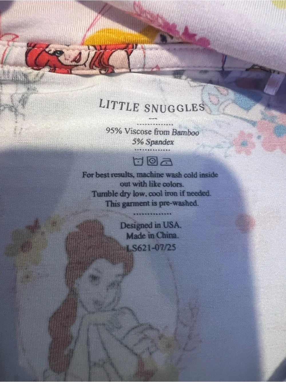 Disney Little Snuggies Bamboo Princess Button-Up Pajama Top and Bottoms